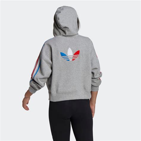 adidas hoodie weiß blaurot|Adidas light blue hoodie.